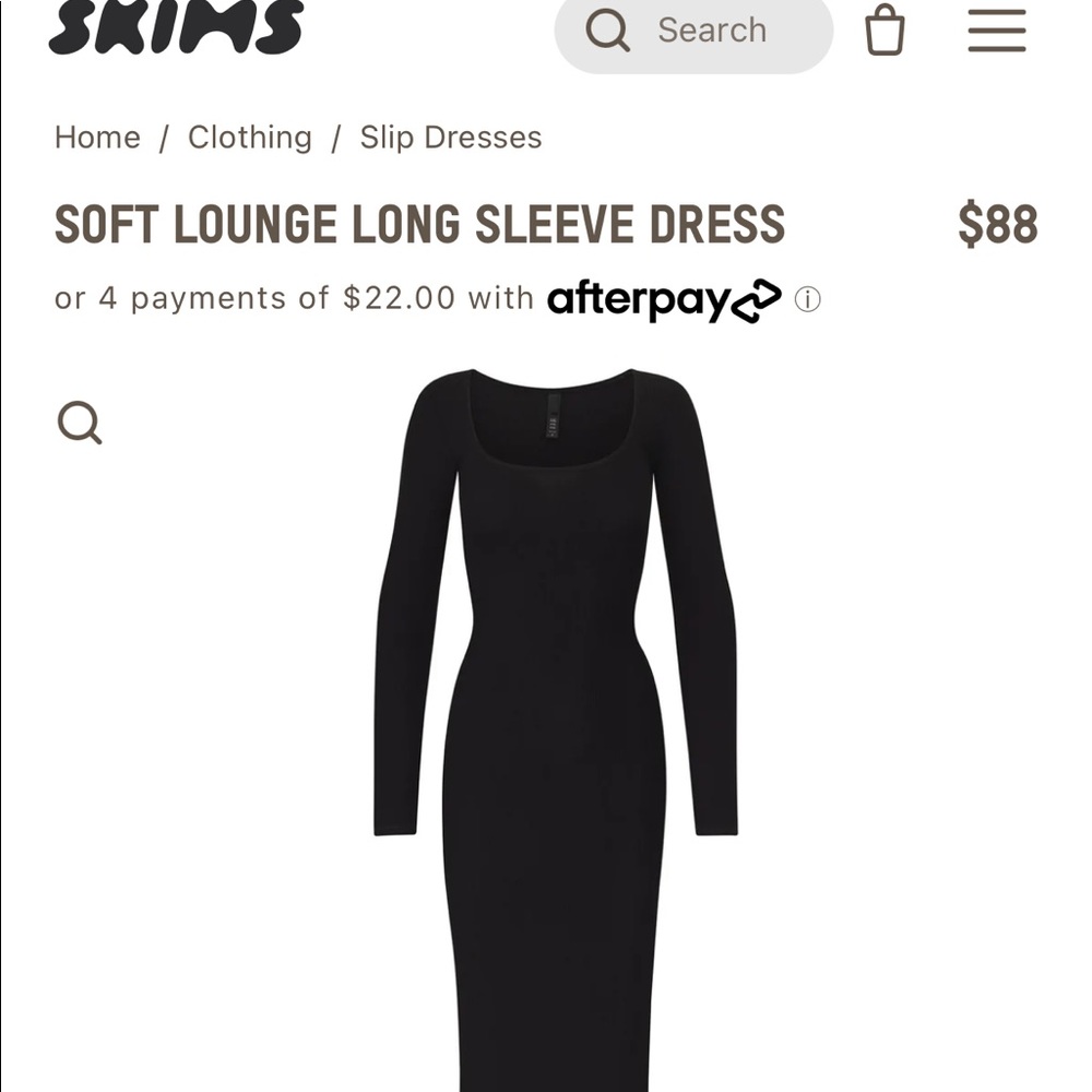 SKIMS long sleeve scoop neck lounge dress